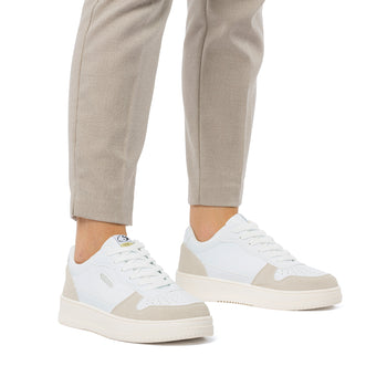 Sneakers alte bianche da donna con dettagli grigi Swish Jeans, Donna, SKU w014001970, Immagine 0